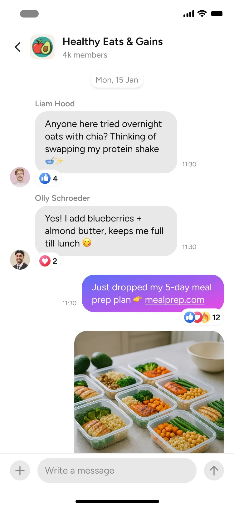 Group chat in an app